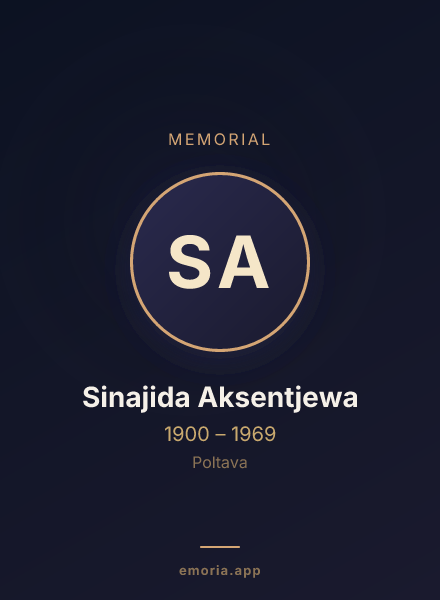 Memorial portrait of Sinajida Aksentjewa