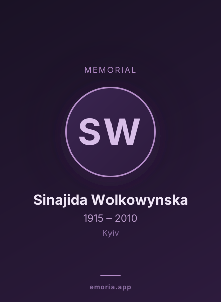 Memorial portrait of Sinajida Wolkowynska