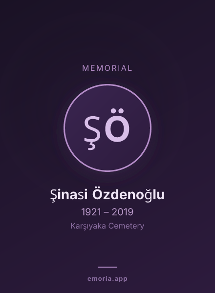 Memorial portrait of Şinasi Özdenoğlu