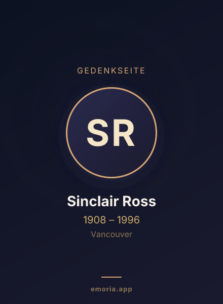 Gedenkportrait von Sinclair Ross