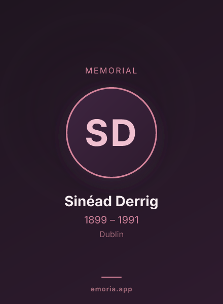 Memorial portrait of Sinéad Derrig