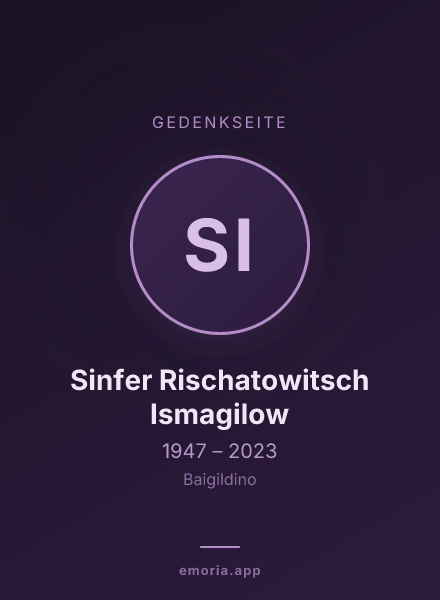 Gedenkportrait von Sinfer Rischatowitsch Ismagilow
