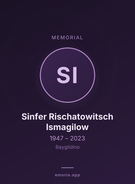 Memorial portrait of Sinfer Rischatowitsch Ismagilow