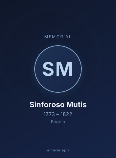 Memorial portrait of Sinforoso Mutis