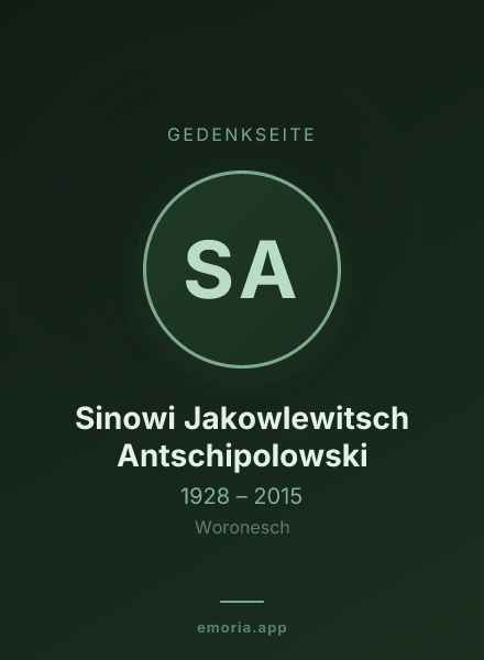 Gedenkportrait von Sinowi Jakowlewitsch Antschipolowski