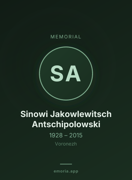 Memorial portrait of Sinowi Jakowlewitsch Antschipolowski