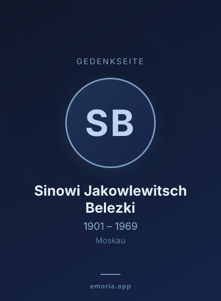 Gedenkportrait von Sinowi Jakowlewitsch Belezki