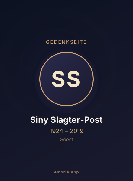 Gedenkportrait von Siny Slagter-Post