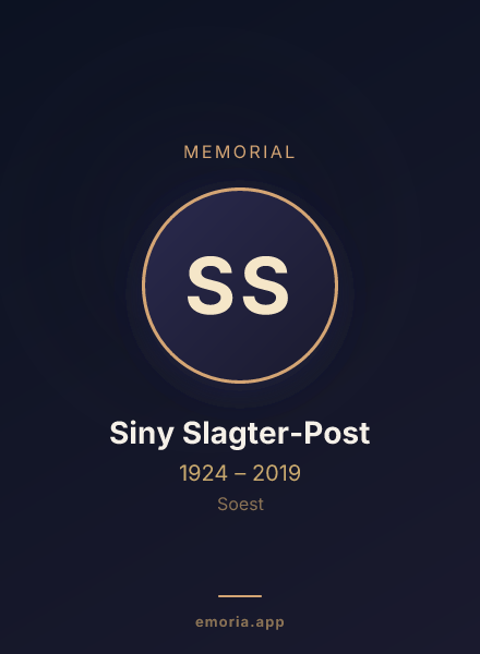 Memorial portrait of Siny Slagter-Post