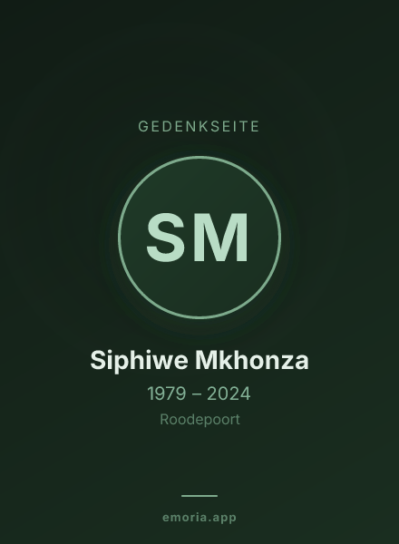 Gedenkportrait von Siphiwe Mkhonza