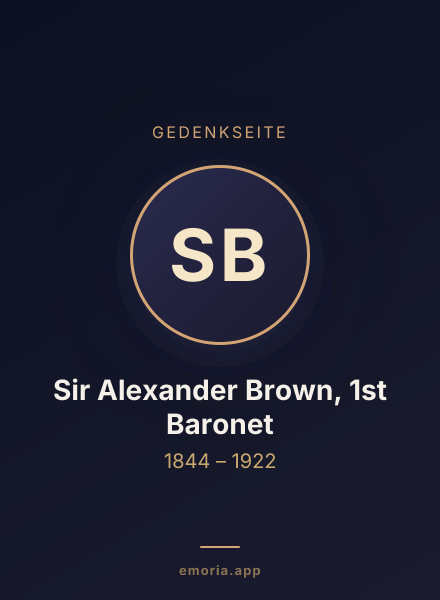 Gedenkportrait von Sir Alexander Brown, 1st Baronet