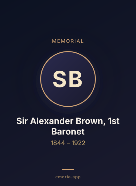 Memorial portrait of Sir Alexander Brown, 1st Baronet