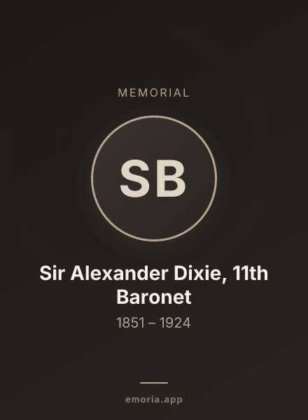 Memorial portrait of Sir Alexander Dixie, 11th Baronet