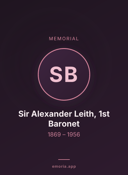 Memorial portrait of Sir Alexander Leith, 1st Baronet