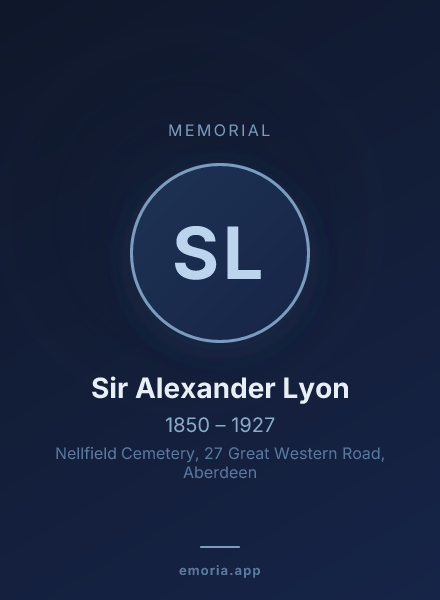 Memorial portrait of Sir Alexander Lyon