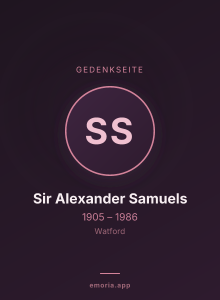 Gedenkportrait von Sir Alexander Samuels