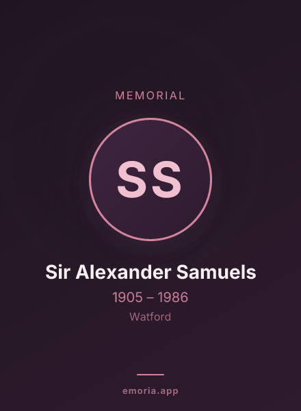 Memorial portrait of Sir Alexander Samuels