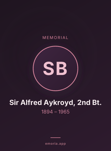 Memorial portrait of Sir Alfred Aykroyd, 2nd Bt.