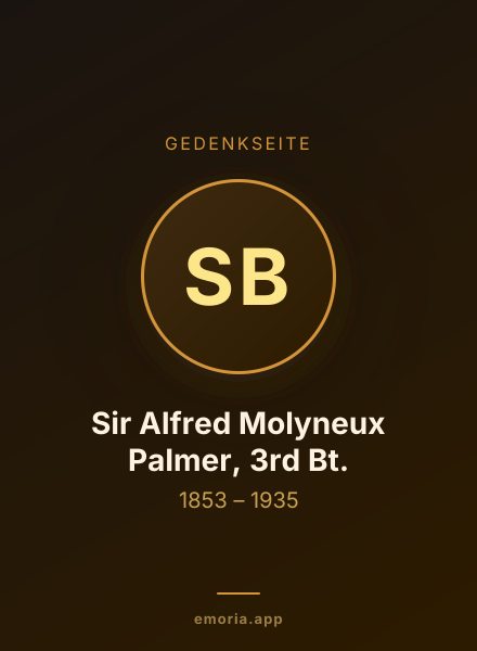Gedenkportrait von Sir Alfred Molyneux Palmer, 3rd Bt.