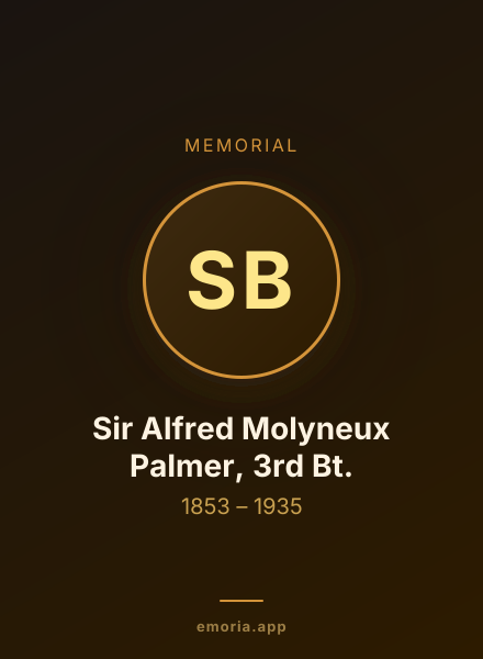 Memorial portrait of Sir Alfred Molyneux Palmer, 3rd Bt.