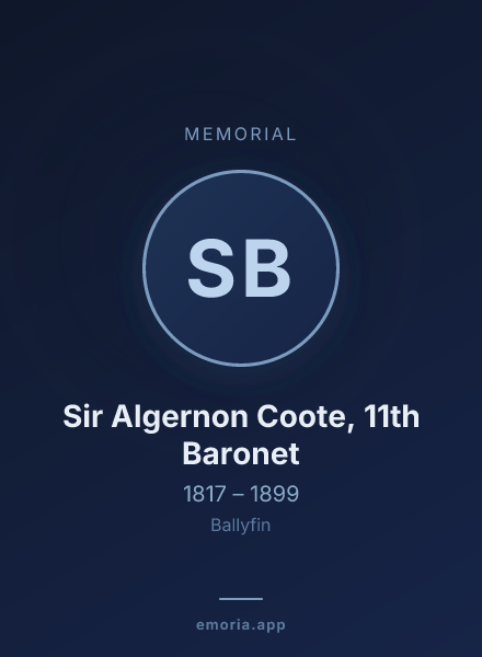 Memorial portrait of Sir Algernon Coote, 11th Baronet