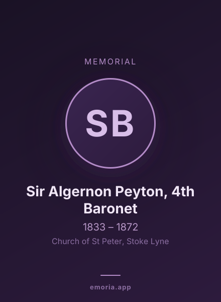 Memorial portrait of Sir Algernon Peyton, 4th Baronet