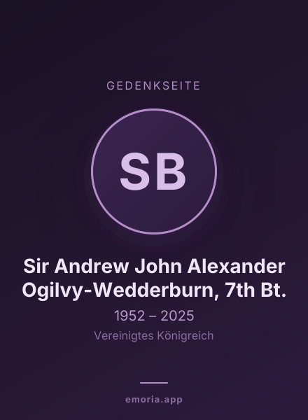 Gedenkportrait von Sir Andrew John Alexander Ogilvy-Wedderburn, 7th Bt.
