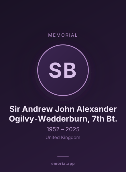 Memorial portrait of Sir Andrew John Alexander Ogilvy-Wedderburn, 7th Bt.