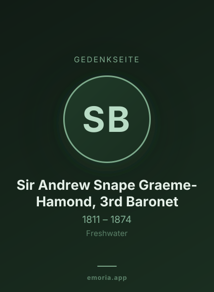 Gedenkportrait von Sir Andrew Snape Graeme-Hamond, 3rd Baronet
