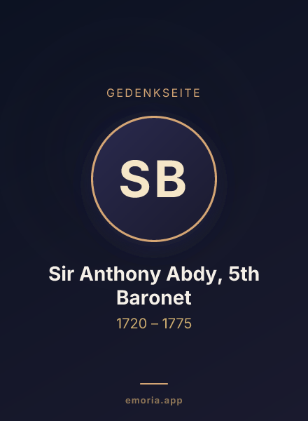 Gedenkportrait von Sir Anthony Abdy, 5th Baronet