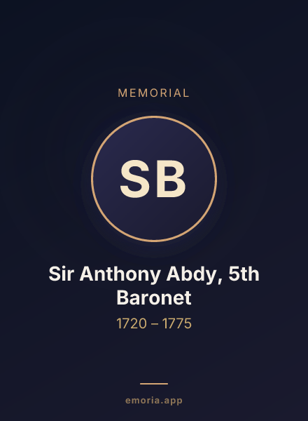 Memorial portrait of Sir Anthony Abdy, 5th Baronet