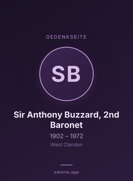Gedenkportrait von Sir Anthony Buzzard, 2nd Baronet