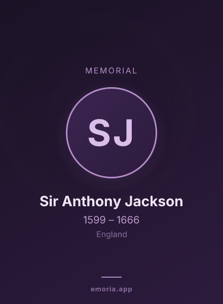 Memorial portrait of Sir Anthony Jackson