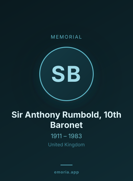 Memorial portrait of Sir Anthony Rumbold, 10th Baronet