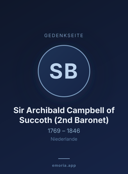 Gedenkportrait von Sir Archibald Campbell of Succoth (2nd Baronet)