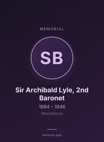 Memorial portrait of Sir Archibald Lyle, 2nd Baronet
