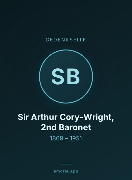 Gedenkportrait von Sir Arthur Cory-Wright, 2nd Baronet