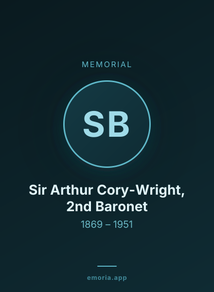 Memorial portrait of Sir Arthur Cory-Wright, 2nd Baronet