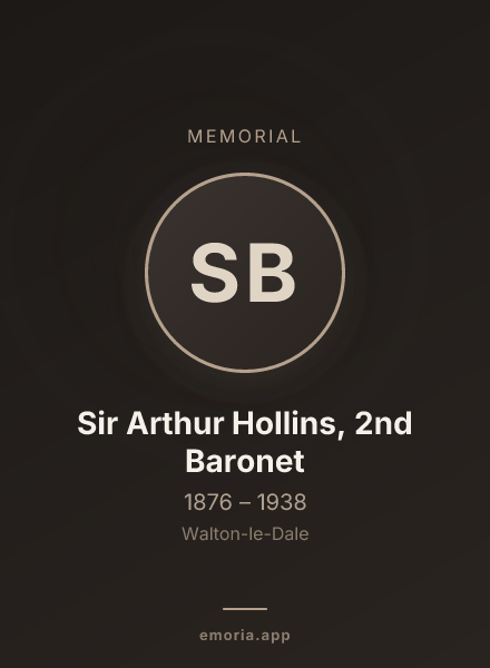 Memorial portrait of Sir Arthur Hollins, 2nd Baronet