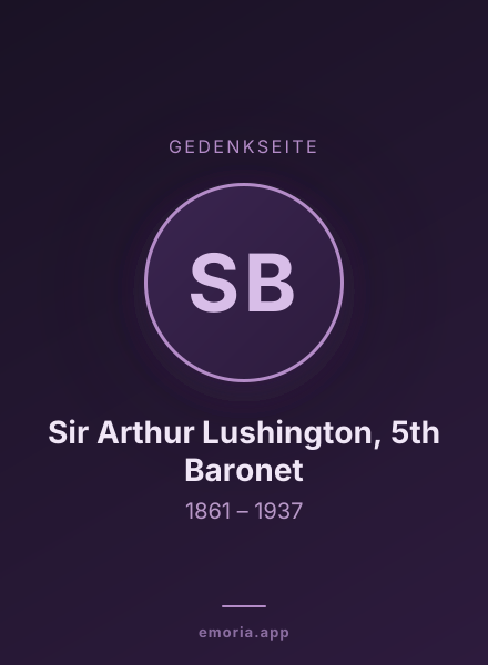 Gedenkportrait von Sir Arthur Lushington, 5th Baronet