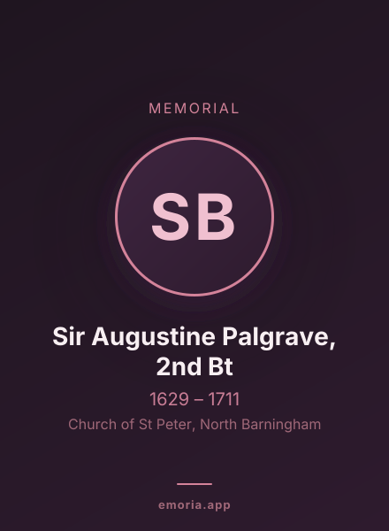 Memorial portrait of Sir Augustine Palgrave, 2nd Bt