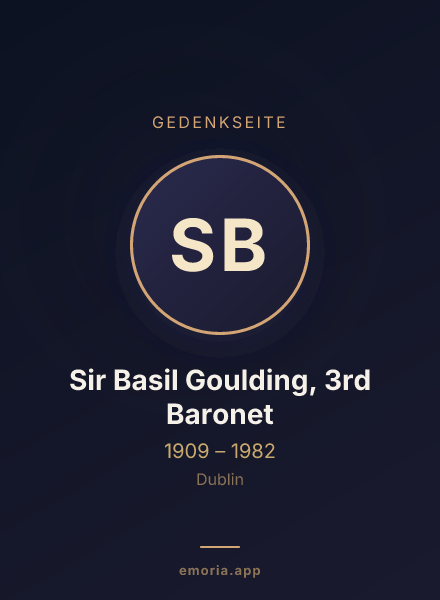 Gedenkportrait von Sir Basil Goulding, 3rd Baronet