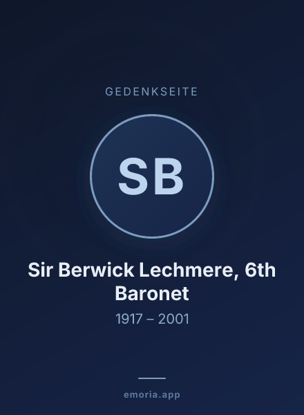 Gedenkportrait von Sir Berwick Lechmere, 6th Baronet