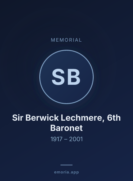 Memorial portrait of Sir Berwick Lechmere, 6th Baronet