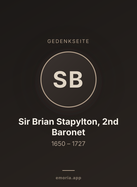 Gedenkportrait von Sir Brian Stapylton, 2nd Baronet