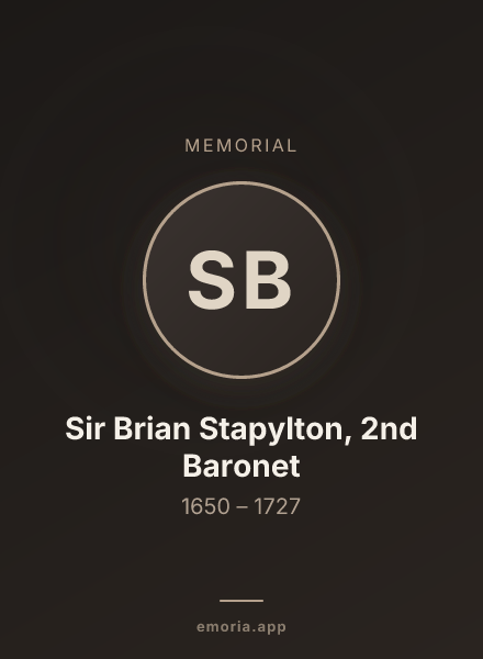 Memorial portrait of Sir Brian Stapylton, 2nd Baronet