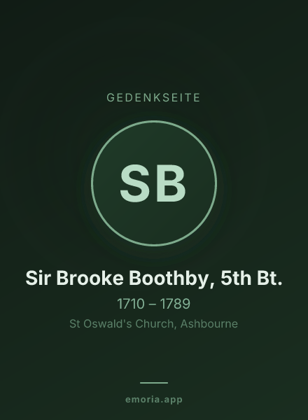 Gedenkportrait von Sir Brooke Boothby, 5th Bt.