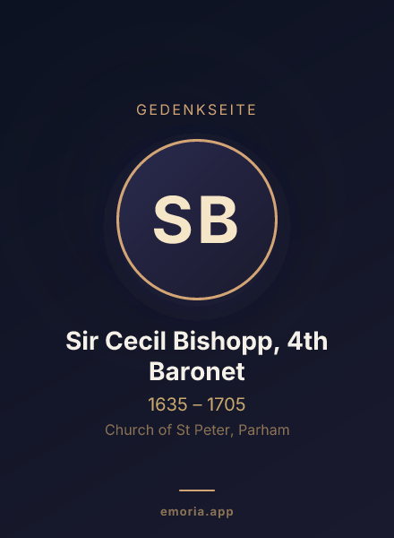 Gedenkportrait von Sir Cecil Bishopp, 4th Baronet