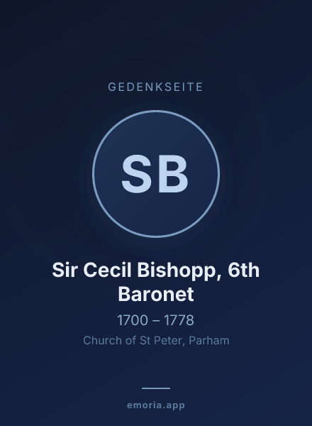 Gedenkportrait von Sir Cecil Bishopp, 6th Baronet
