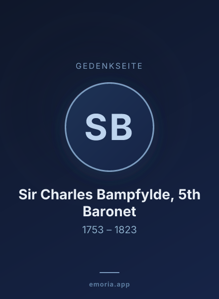 Gedenkportrait von Sir Charles Bampfylde, 5th Baronet